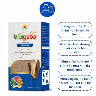 Gạo lứt mầm dinh dưỡng Vibigaba (1kg/hộp) - Gạo lứt ăn kiêng, giảm cân, thực dưỡng, eat clean