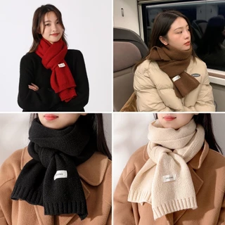 Khăn quàng choàng cổ nữ mùa đông len cashmere đẹp giữ ấm màu trơn phong cách Hàn Quốc ulzzang