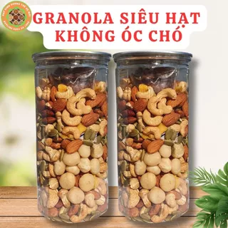 Ngũ cốc Granola Siêu Hạt Không Óc Chó, Không Yến Mạch, Túi trái cây để riêng [ Hộp 500gr]