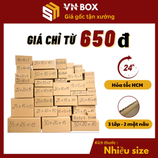 Hộp carton đóng gói hàng nhiều kích thước giá rẻ gói hàng size NHỎ đựng phụ kiện mỹ phẩm gói quà - VN BOX HCM