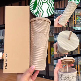 Ly starbucks nhựa 2 lớp sơn lì nhiều màu đựng nước lạnh thiết kế 2 lớp chắc chắn