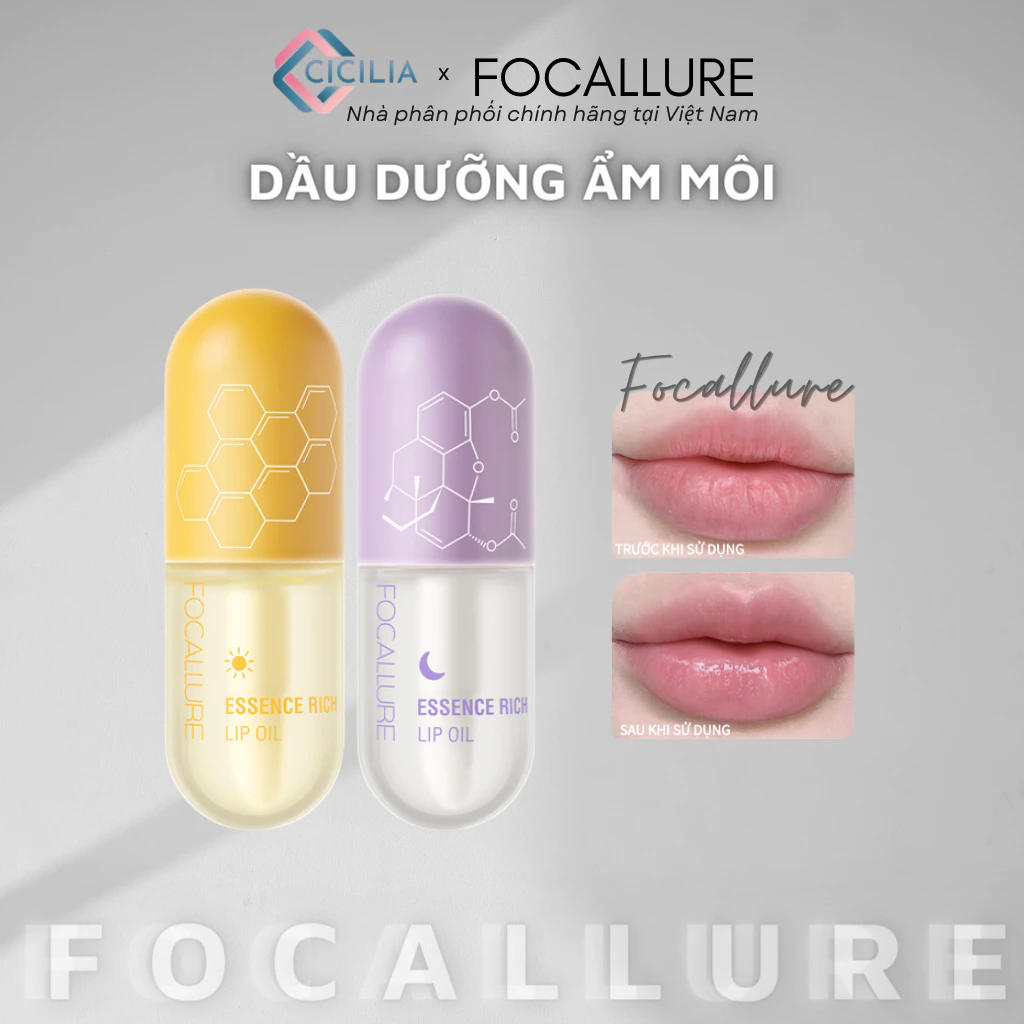 Dầu Dưỡng Ẩm Môi FOCALLURE Thành Phần Tự Nhiên Giúp Cho Đôi Môi  Mềm Mịn Căng Mọng