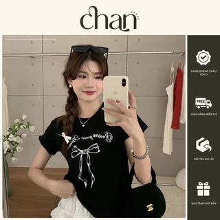 Áo thun babytee hoạ tiết nơ phong cách hàn quốc M75