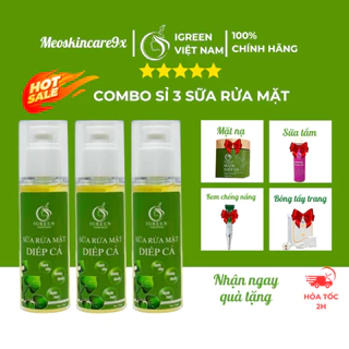 Combo Sỉ 3 Lọ Sữa Rửa Mặt Diếp Cá, Sạch Sâu, Dịu Nhẹ, Dạng Gel