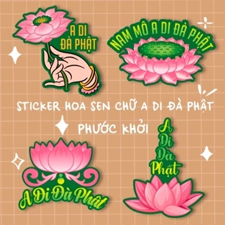 Sticker hoa sen có chữ A Di Đà Phật Phước Khởi P0009