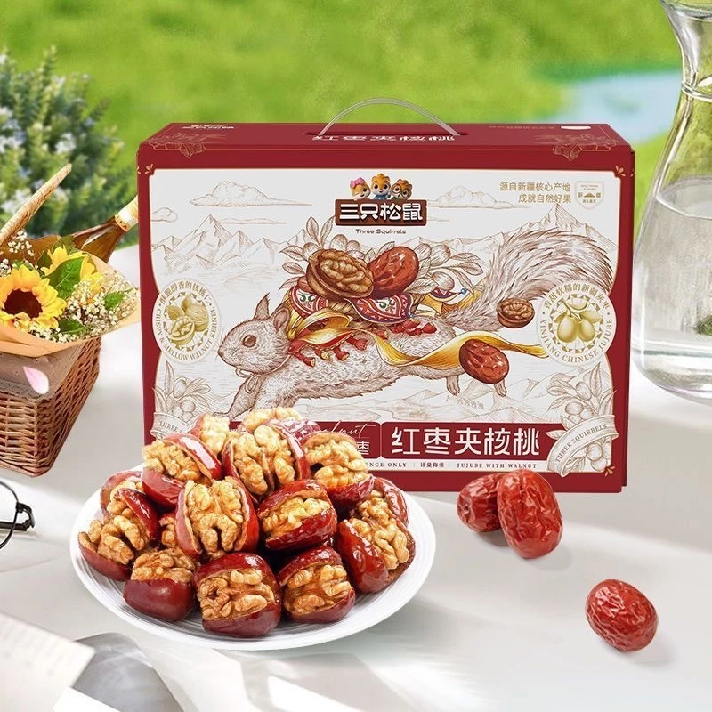 Combo 70 gói táo đỏ kẹp óc chó Ba con sóc chính hãng táo đỏ và quả óc chó dinh dưỡng tốt cho bà bầu và trẻ em ăn vặt