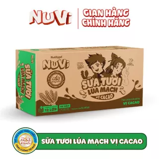 01 Thùng 24 Túi/ 48 Hộp 110mL Nuvi Lúa Mạch Lắc Cacao/ Dâu/ Sữa tươi Trái Cây Cam/ Nho - YOOSOO