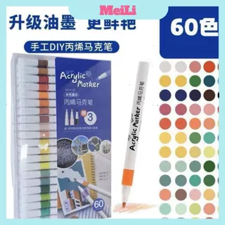 Bút màu acrylic marker 60 màu vẽ sơn chống nước bộ cọ vẽ trên mọi chất liệu bề mặt (tuyển sỉ)