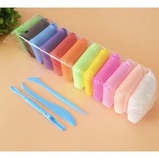 Đất sét tự khô Nhật 12 màu an toàn nặn hình cao cấp siêu nhẹ dành cho bé làm butter slime trang trí