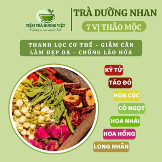 Trà Dưỡng Nhan·7 Vị ( gồm : kỳ tử đỏ, táo đỏ, cỏ ngọt, hoa cúc, long nhãn, nụ hồng, hoa nhài )