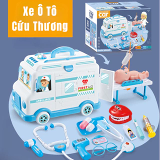 Xe Cứu Thương Đồ Chơi Bác Sĩ Cho Bé TABY Toy  30 chi tiết có đèn nhạc có thể chạy được - Xe ô tô bác sĩ đồ chơi cho bé