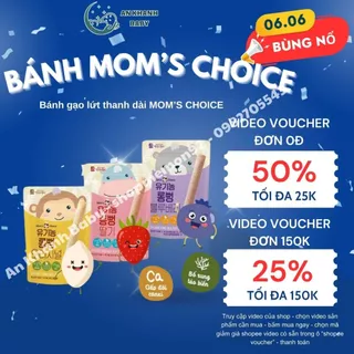 Bánh ăn dặm gạo lứt hữu cơ thanh dài Mom's Choice date T3/2025