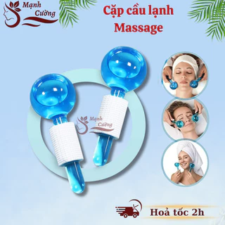 Cặp cầu lạnh Massage mặt đẩy sâu tinh chất Thư Giãn Da Mặt Quả Cầu Lạnh Massage (Cao Cấp)