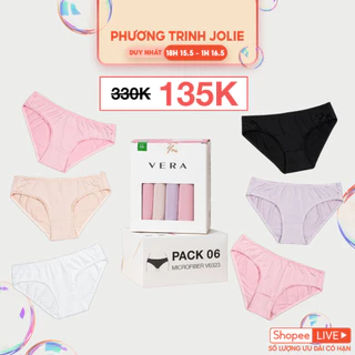 [Vera x Phương Trinh Jolie] Combo 6 Quần lót nữ VERA thun lạnh - V6323 [Giao màu ngẫu nhiên]