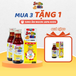 Combo 3 Hộp Tặng 1 Siro Japa Kids Chính Hãng Kích Thích Ăn Ngon, Tăng Chiều Cao Cho Bé 100ml