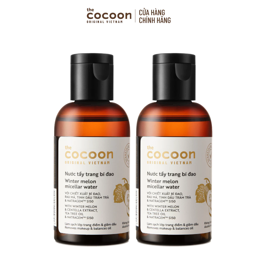 HÀNG TẶNG KHÔNG BÁN - Combo 2 Trial size - Nước tẩy trang bí đao Cocoon tẩy sạch makeup & giảm dầu 50ml