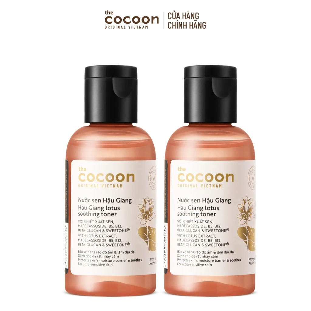HÀNG TẶNG KHÔNG BÁN - Combo 2 Trial size - Nước sen Hậu Giang Cocoon giúp phục hồi đa nhiệm cho da rất nhạy cảm 50ml