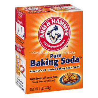 Baking soda đa khử mùi diệt khuẩn tẩy rửa làm bánh chăm sóc da hộp giấy 454g Mỹ