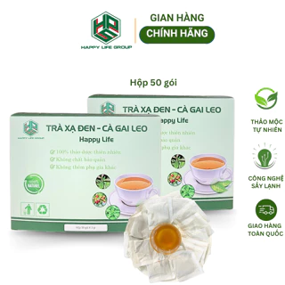 Trà Xạ Đen- Cà Gai Leo Happy Life 2 Hộp 100 Gói Túi Lọc - Trà Thanh Lọc Mát Gan Đào Thải Độc Tố