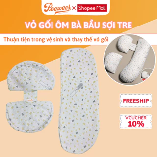 Vỏ Gối Ôm Bà Bầu Thông Minh 2 Trong 1 PEEWEES Dùng Để Thay Thế Vỏ Gối, Chất Liệu Sợi Tre Cao Cấp Thoáng Khí Dễ Vệ Sinh