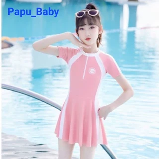 Bikini bé gái Papu baby mẫu thể thao summer liền thân , bộ bơi bé gái 20-50kg