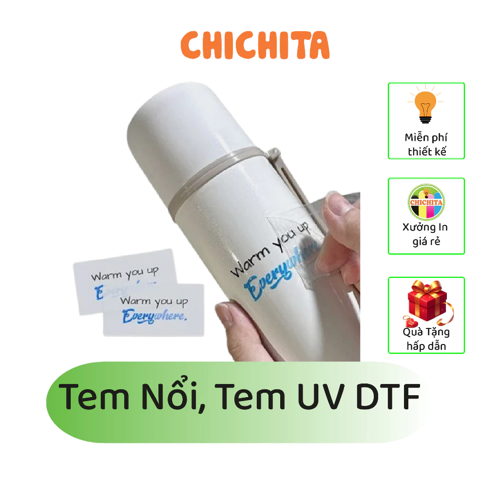 In tem nổi UV - DTF theo yêu cầu
