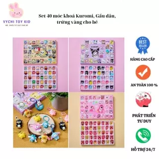 [Giá sỉ] Hidden box 40 món đồ chơi Kuromi bí mật tặng kèm móc khoá, Blind box móc khoá đếm ngược gấu dâu