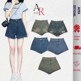 Quần short jean nữ lưng cao  Avocado, quần đùi nữ dáng chữ A phong cách năng động