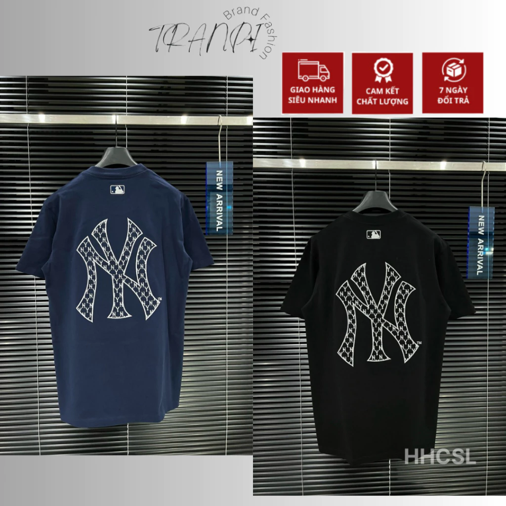 Áo Phông MLB NY Logo in nhiệt ,Áo Thun Hình In Lưng Dập Nhiệt Chất Liệu Cotton Cao Cấp Hottrend 2024