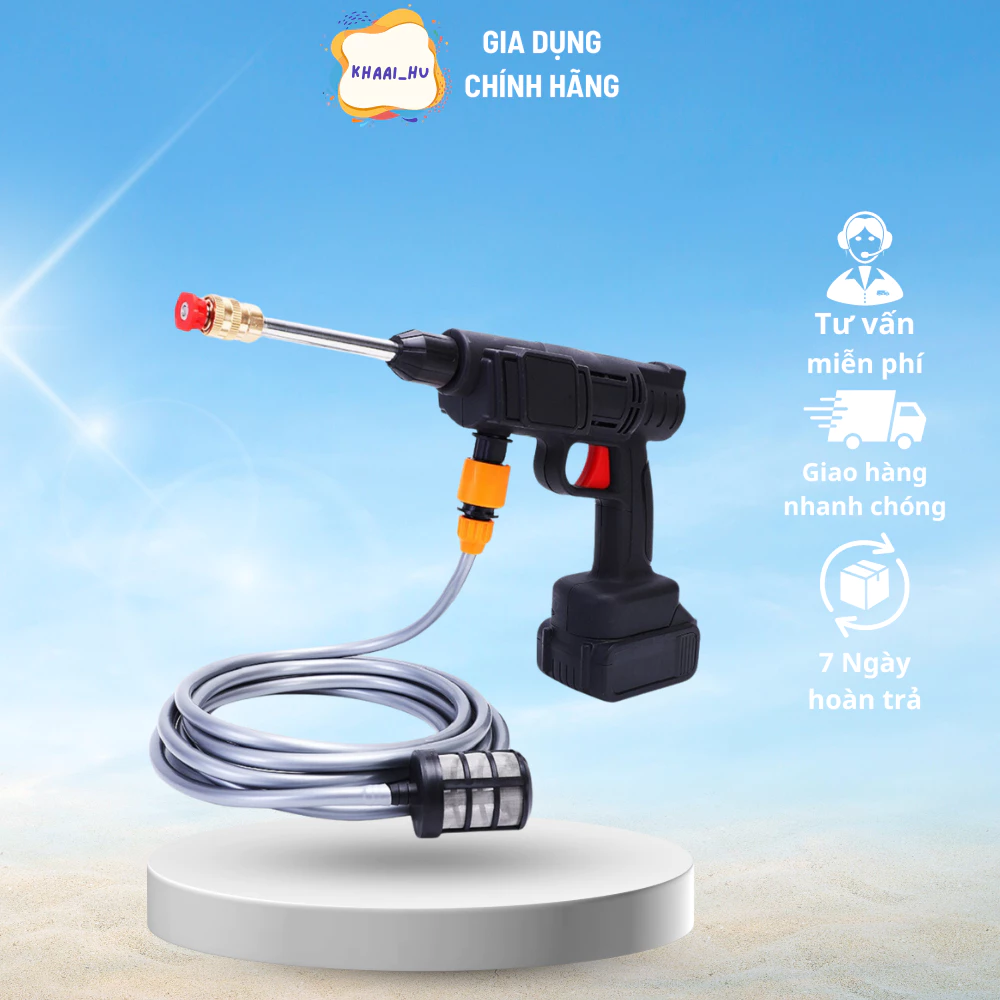 Máy Rửa Xe Cầm Tay Dùng Pin Áp Lực Cao Cầm Tay Máy Xịt Rửa Xe Tăng Đình Vệ Sinh Tưới Cây Tiện Dụng ( didooglt )