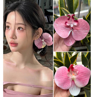 🌠Kẹp tóc hoa Lan Hồ Điệp 9cm Hàn Quốc - Kẹp hoa Lan Hồ Điệp sẵn kẹp mặt sau, kẹp tóc hoa Lan hoa cài tóc đi biển