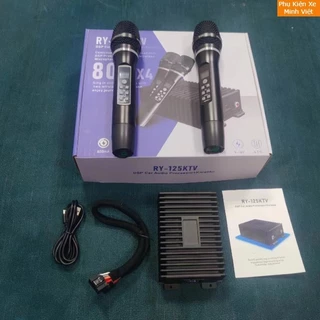 Bộ Amply DSP Kèm Mic Hát Karaoke Trên Xe Ô Tô Dùng Màn Hình Android Cắm Giắc Zin Không Phải Đấu Nối (Kèm 2 Tay Mic)