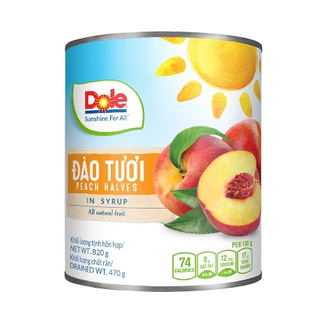 Trái Đào Tươi Ngâm Nước Đường DOLE Lon 820gr