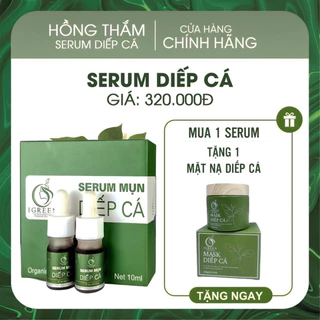 [MẪU MỚI 2024] SERUM MỤN DIẾP CÁ IGREEN – GIẢM MỤN ẨN, MỤN VIÊM, MỤN TRỨNG CÁ,...GIẢM THÂM, SE KHÍT LỖ CHÂN LÔNG