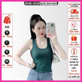 Áo Thun Nữ Ba Lỗ 13 Màu Cổ Vuông Chất Thun Tăm Lạnh Mềm Mát Co Giãn 4D 218370 (Full-size 40 – 85kg)