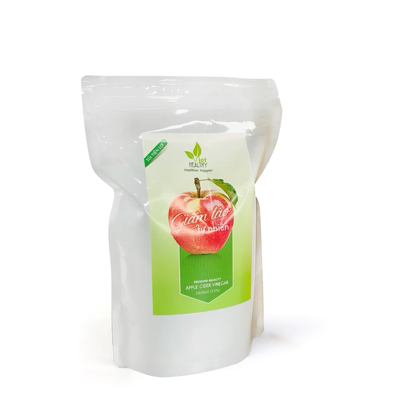 Giấm táo (túi) nguyên chất Viet Healthy 1l,Dấm táo viethealthy rửa sạch tồn dư hóa chất,giảm ợ nóng,trào ngược, sỏi thận