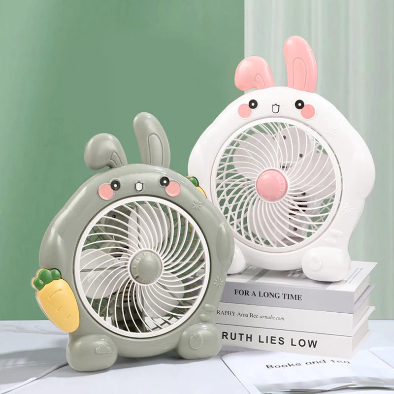 Quạt để bàn văn phòng, để giường cho trẻ em hình thú cắm điện. Quạt mini bền đẹp