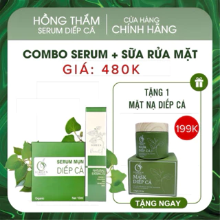 [SÀI GÒN-Q12] - COMBO Serum Diếp Cá và Sữa Rửa Mặt Diếp Cá - Giảm Mụn - Giảm Nhờn - Sạch Sâu