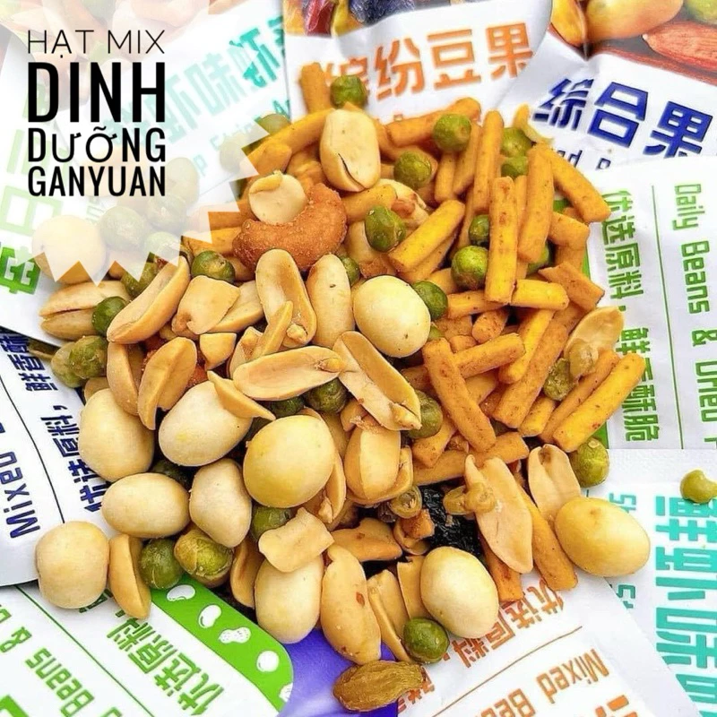 500g Gói Hạt Mix Dinh Dưỡng GANYUAN 30G, Hạt Dinh Dưỡng Mix Trái Cây Sấy Giòn, Hạt Ngũ Cốc Sấy Khô Tẩm Vị Nội Địa