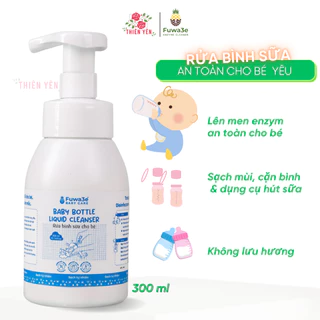 [ Nước rửa bình sữa organic Fuwa3e 300ml an toàn tuyệt đối cho bé ] sạch khuẩn, nấm mốc