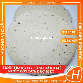 Bánh Tráng Mỹ Lồng Hành Mè Nước Cốt Dừa Đặc Biệt - Túi 10 Cái - Đặc Sản Bến Tre