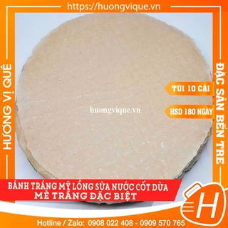 Bánh Tráng Mỹ Lồng Sữa Nước Cốt Dừa Mè Trắng Đặc Biệt - Túi 10 Cái - Đặc Sản Bến Tre