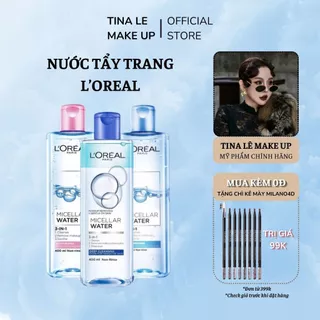 Nước tẩy trang Loreal 3 In 1 Micellar 400ml dành cho da dầu, da khô, da trang điểm