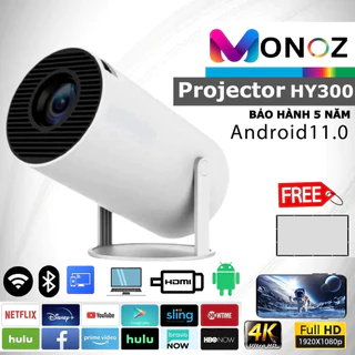 Máy chiếu mini 4K-HY300 Chính hãng MONOZ VIỆTNAM - BẢO HÀNH 5 NĂM bảo hành toàn quốc