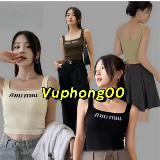 Áo Bra Nữ Thun Tăm Dáng Lửng cổ vuông Sẵn Đệm Ngực Siêu Hot MIUMIU s48