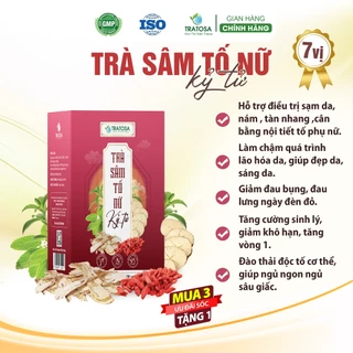 Trà Sâm tố nữ kỷ tử 7 vị TRATOSA giúp giảm nám,tàn nhang, cân bằng nội tiết, giảm khô hạn an toàn thiên nhiên