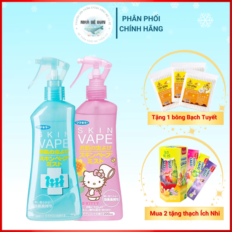 (Chuẩn Nhật) Xịt Ngừa Muỗi Và Côn Trùng Skin Vape Nhật Bản 200ml Chống Muỗi Cho Bé Và Người Lớn Suốt 8h