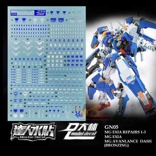 Decal nước ánh kim loại cho gundam mg 1/100 Exia - Hãng Dalin