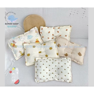 [Được chọn hình]GỐI XÔ MUSLIN,GỐI SƠ SINH độ cao vừa phải,chất liệu bông mềm,vải mát,thấm hút tốt