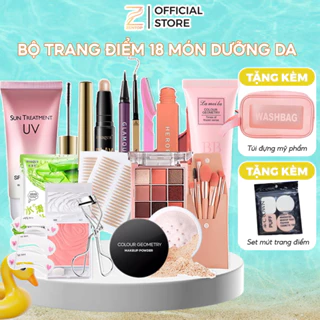 Bộ trang điểm đầy đủ 18 món từ a đến z bộ makeup trang điểm nội địa trung tặng, Kem chống nắng, Dầu tẩy trang